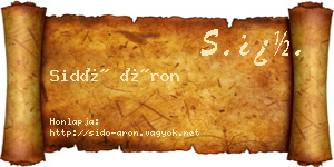 Sidó Áron névjegykártya